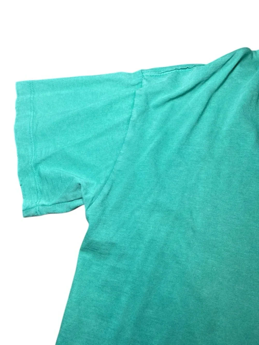 Aerie Mint Green Cotton Distressed V-Neck Oversized Boyfriend T-Shirt Size Large - Picture 8 of 16
